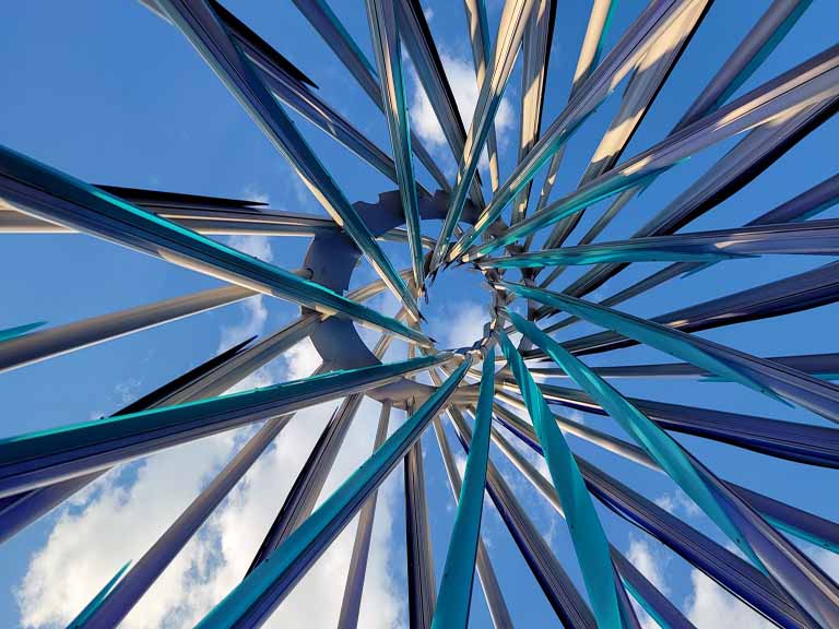 "Aspire" Curved Steel Sculpture at LA Tech Business School